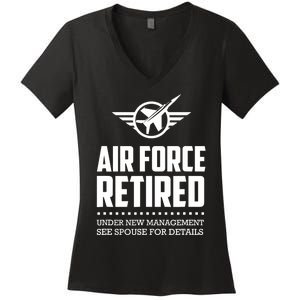 Funny Air Force Retired | Military Veteran Women's V-Neck T-Shirt