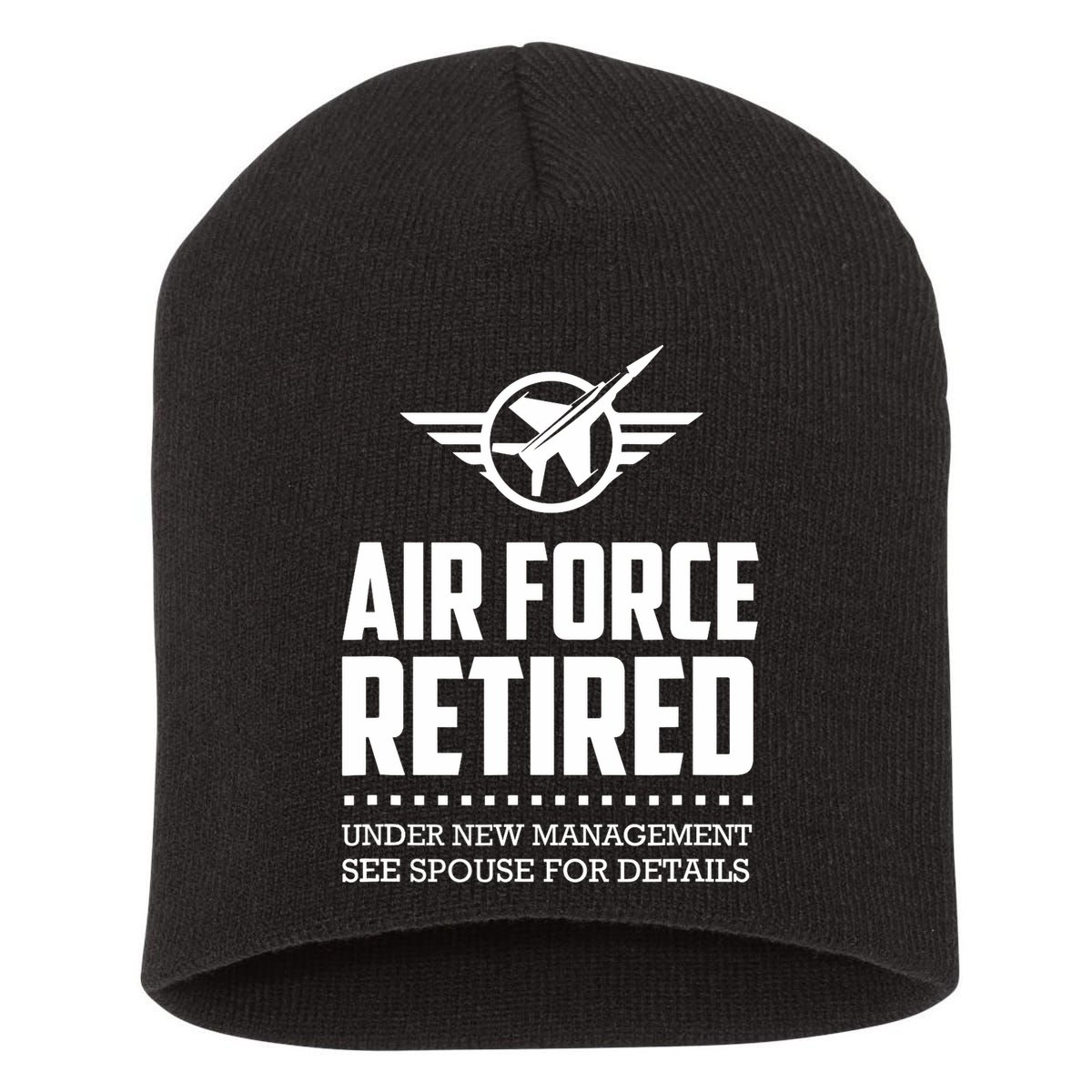 Funny Air Force Retired | Military Veteran Short Acrylic Beanie