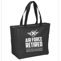 Funny Air Force Retired | Military Veteran Zip Tote Bag
