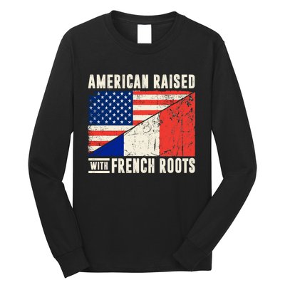 Flag American French Roots French American Funny Long Sleeve Shirt