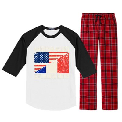 Flag American French Roots French American Funny Raglan Sleeve Pajama Set