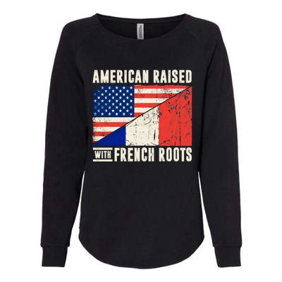 Flag American French Roots French American Funny Womens California Wash Sweatshirt