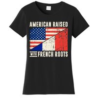 Flag American French Roots French American Funny Women's T-Shirt