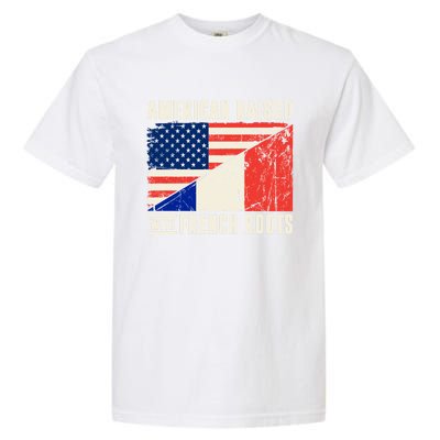 Flag American French Roots French American Funny Garment-Dyed Heavyweight T-Shirt