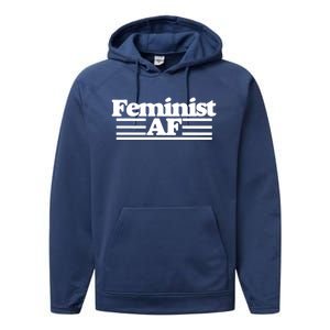 Feminist Af Feminism With A Retro 70s Cool Gift Performance Fleece Hoodie