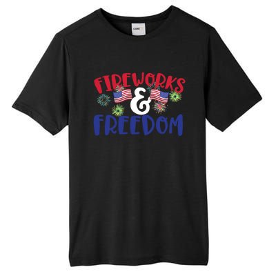 Fireworks And Freedom Fourth Of July Cool Gift Tall Fusion ChromaSoft Performance T-Shirt