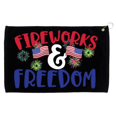 Fireworks And Freedom Fourth Of July Cool Gift Grommeted Golf Towel