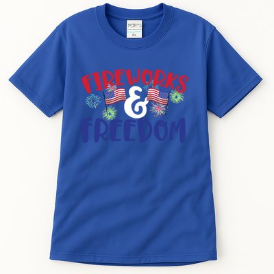 Fireworks And Freedom Fourth Of July Cool Gift Tall T-Shirt