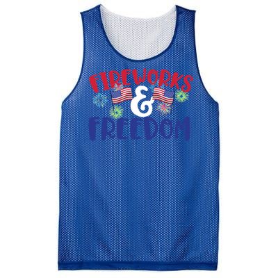 Fireworks And Freedom Fourth Of July Cool Gift Mesh Reversible Basketball Jersey Tank