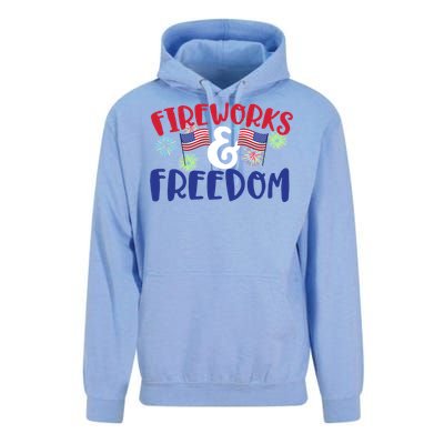 Fireworks And Freedom Fourth Of July Cool Gift Unisex Surf Hoodie