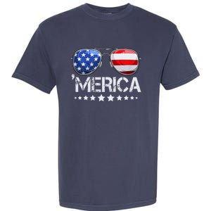 Funny American Flag Patriotic Fourth Garment-Dyed Heavyweight T-Shirt