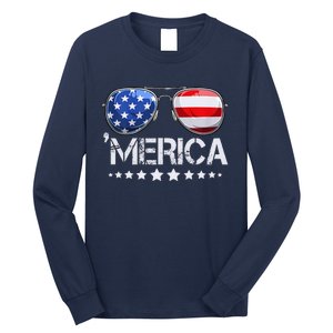 Funny American Flag Patriotic Fourth Long Sleeve Shirt