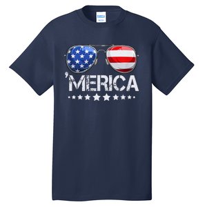 Funny American Flag Patriotic Fourth Tall T-Shirt