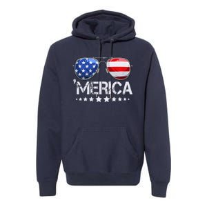 Funny American Flag Patriotic Fourth Premium Hoodie