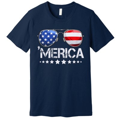 Funny American Flag Patriotic Fourth Premium T-Shirt