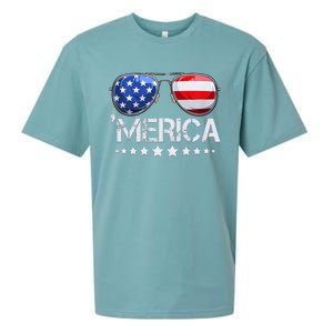 Funny American Flag Patriotic Fourth Sueded Cloud Jersey T-Shirt