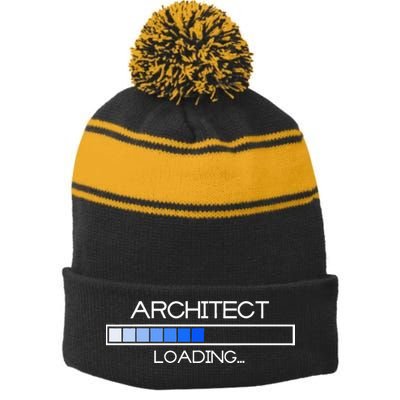 Future Architect Funny Architecture University Graduation Stripe Pom Pom Beanie