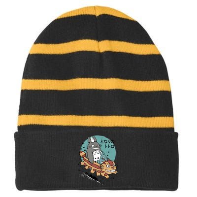 Fast And Furious Striped Beanie with Solid Band