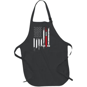 Funny American Flag Nurse Day Gift Idea Full-Length Apron With Pockets