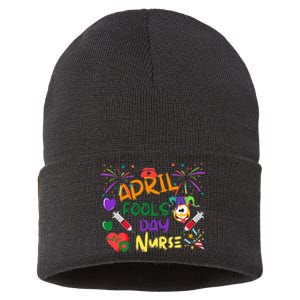 Funny April Fool's Day for Nurse Sustainable Knit Beanie