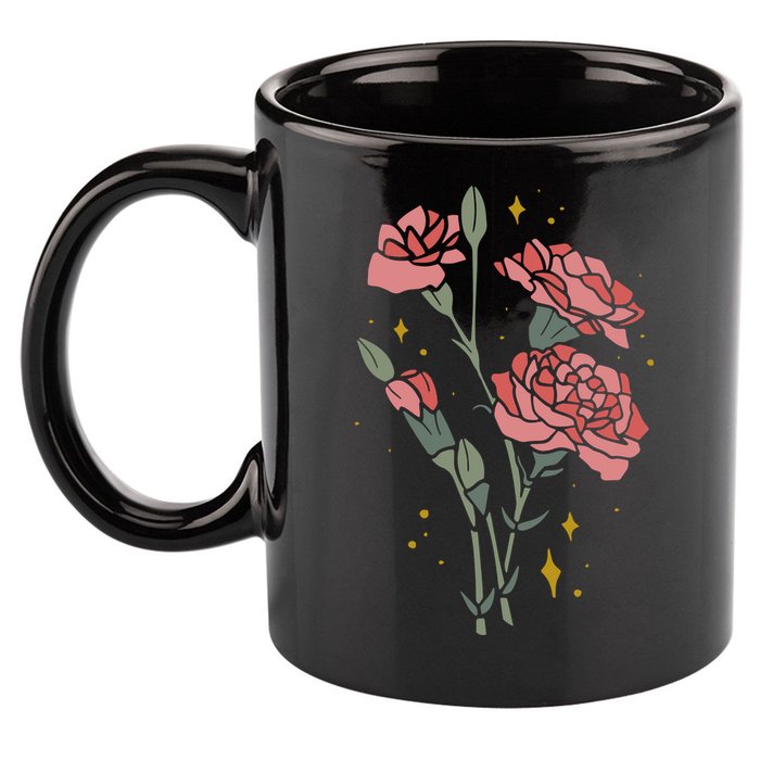 Flower Art 11oz C Handle Ceramic Mug