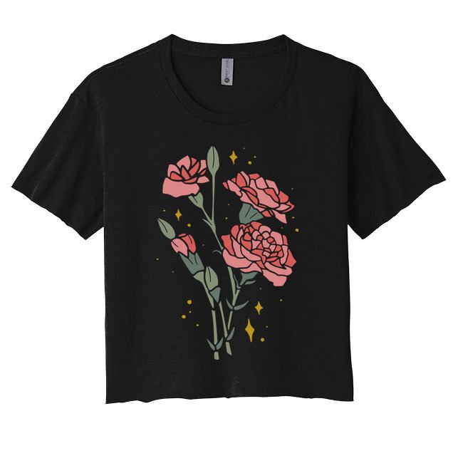 Flower Art Women's Crop Top Tee