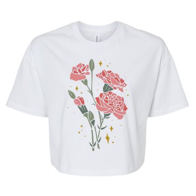 Flower Art Bella+Canvas Jersey Crop Tee