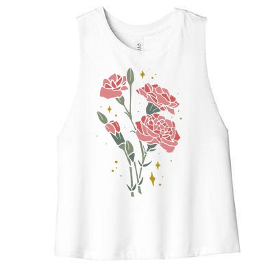 Flower Art Women's Racerback Cropped Tank