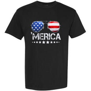 Funny American Flag Patriotic Fourth Garment-Dyed Heavyweight T-Shirt