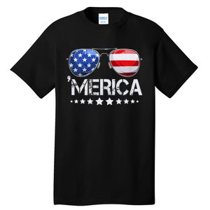 Funny American Flag Patriotic Fourth Tall T-Shirt