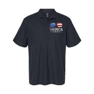 Funny American Flag Patriotic Fourth Softstyle Adult Sport Polo