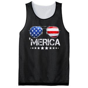 Funny American Flag Patriotic Fourth Mesh Reversible Basketball Jersey Tank