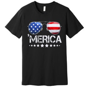 Funny American Flag Patriotic Fourth Premium T-Shirt