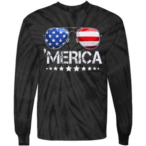 Funny American Flag Patriotic Fourth Tie-Dye Long Sleeve Shirt