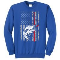 Fishing American Flag Vintage Usa Bass Fisher Gift Sweatshirt