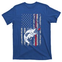 Fishing American Flag Vintage Usa Bass Fisher Gift T-Shirt