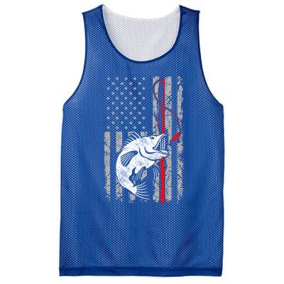 Fishing American Flag Vintage Usa Bass Fisher Gift Mesh Reversible Basketball Jersey Tank