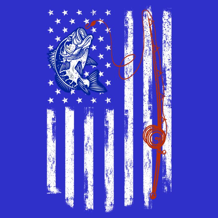 Fishing American Flag 4th Of July Usa Patriotic Fish Lover Gift Kids T-Shirt