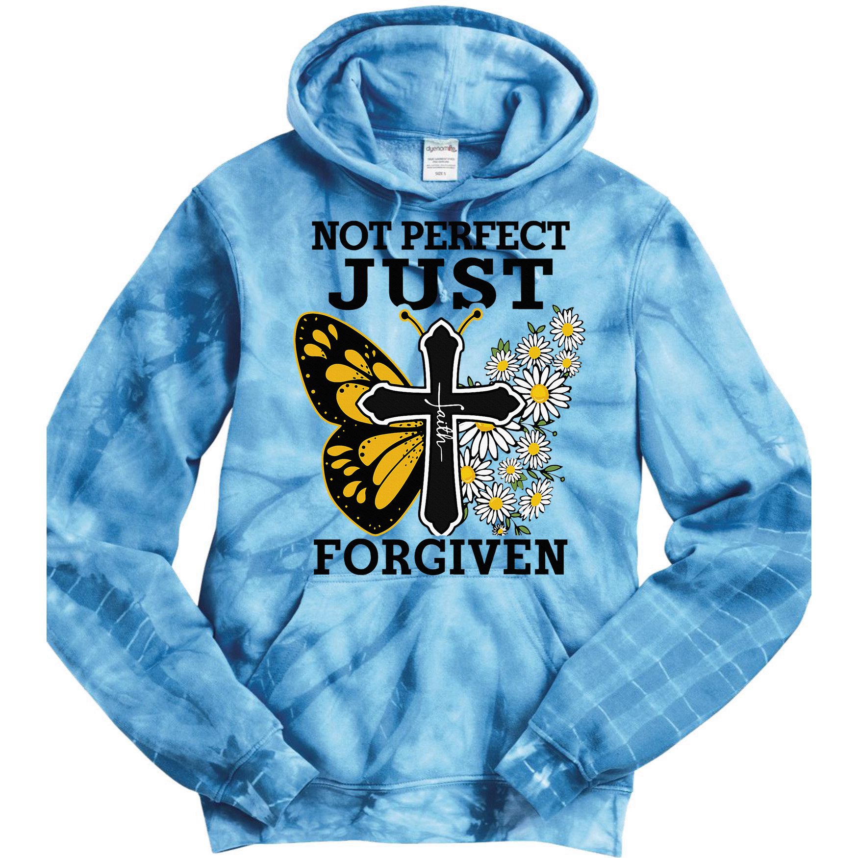 Forgiven and Funny Christian  for Jesus Lovers Tie Dye Hoodie