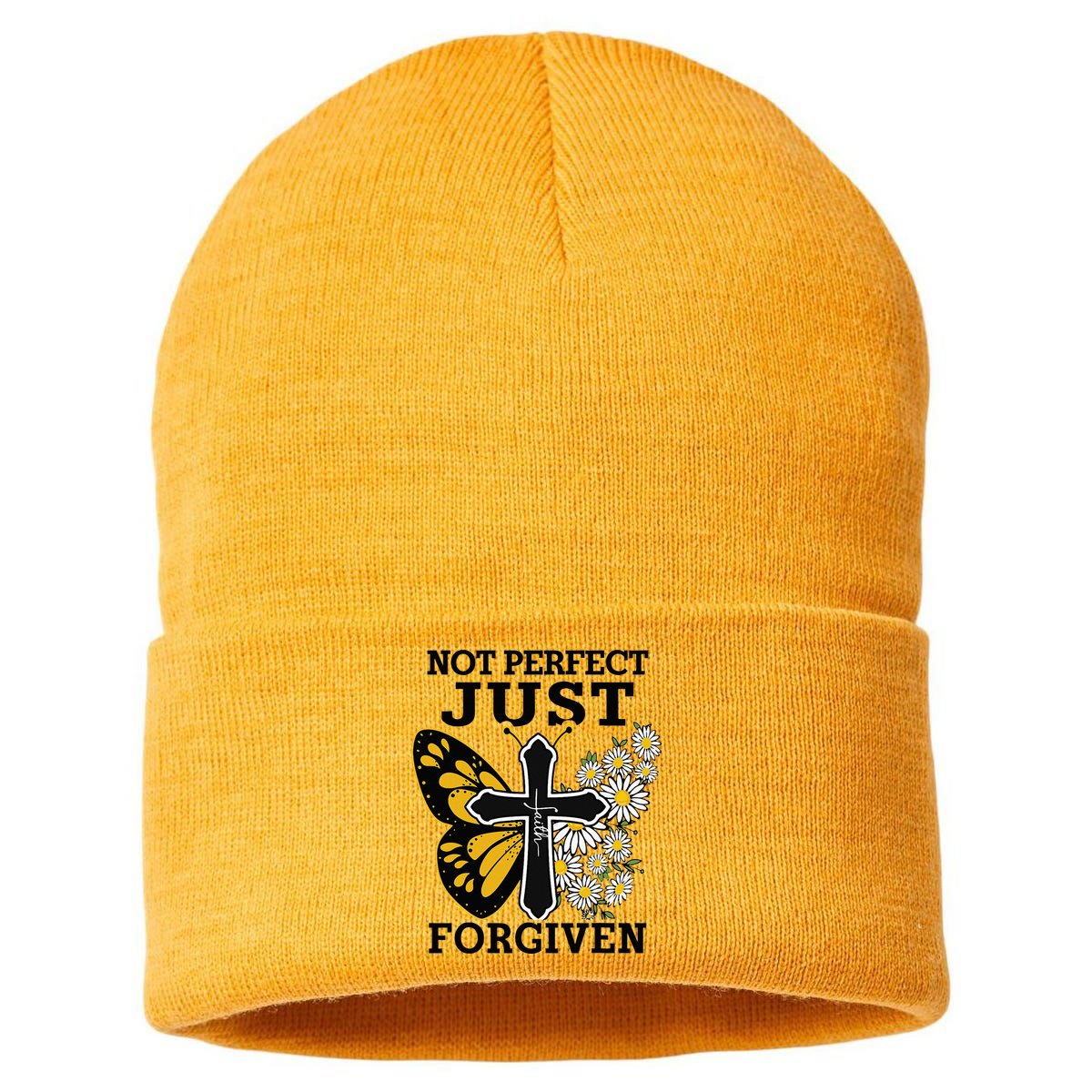 Forgiven and Funny Christian  for Jesus Lovers Sustainable Knit Beanie
