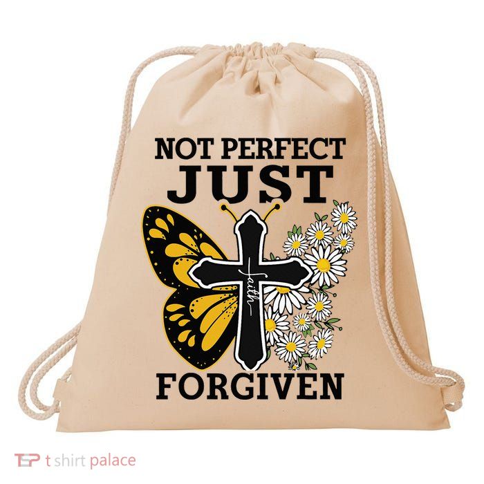 Forgiven and Funny Christian  for Jesus Lovers Drawstring Bag