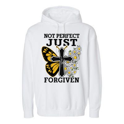 Forgiven and Funny Christian  for Jesus Lovers Garment-Dyed Fleece Hoodie