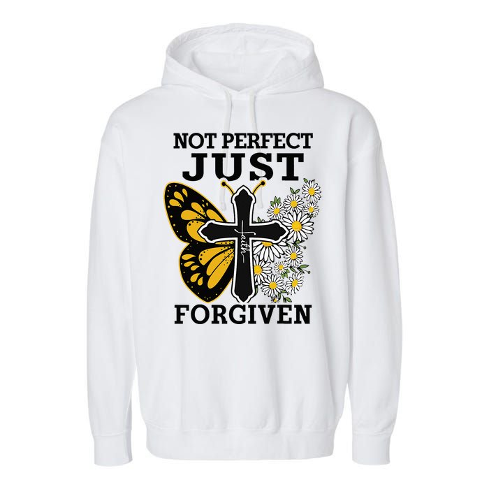Forgiven and Funny Christian  for Jesus Lovers Garment-Dyed Fleece Hoodie