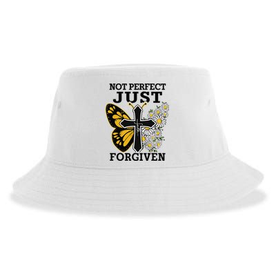 Forgiven and Funny Christian  for Jesus Lovers Sustainable Bucket Hat