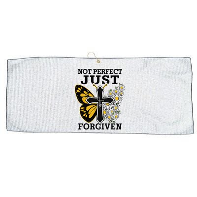 Forgiven and Funny Christian  for Jesus Lovers Large Microfiber Waffle Golf Towel