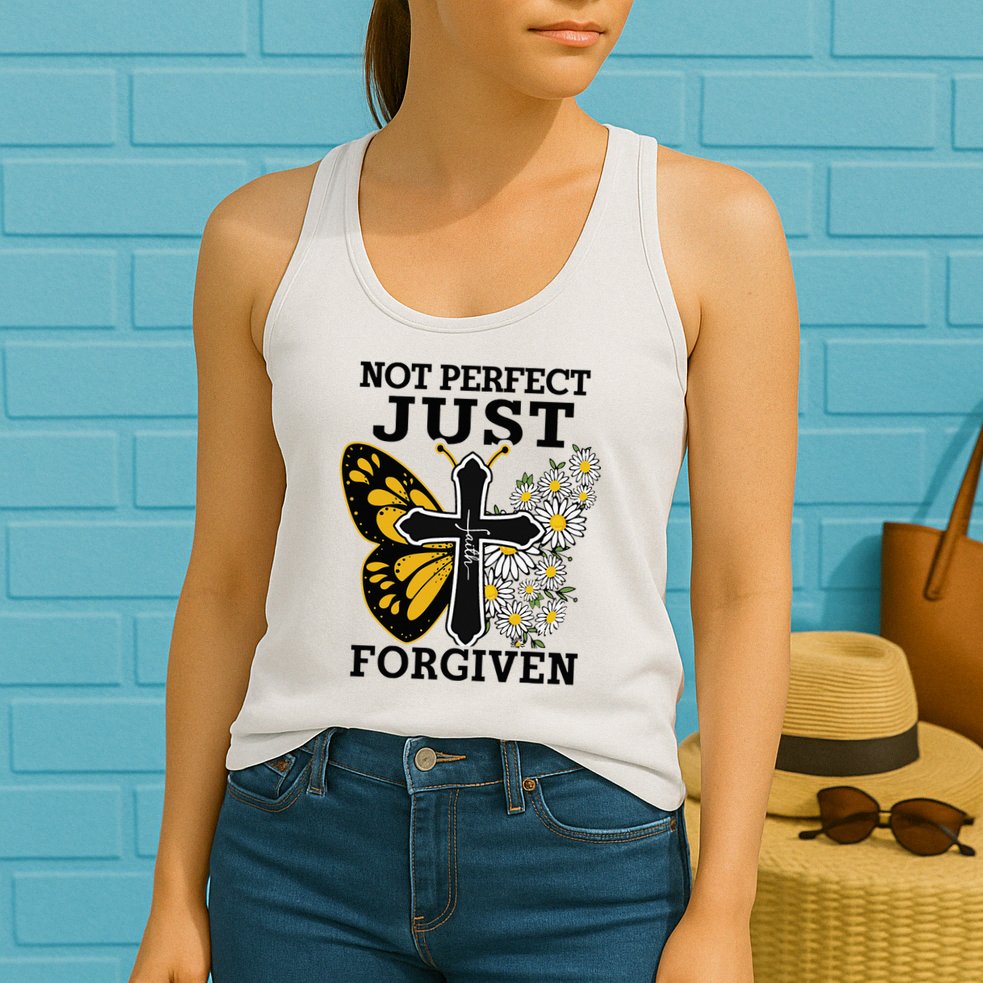 Forgiven and Funny Christian  for Jesus Lovers Womens Tank Top
