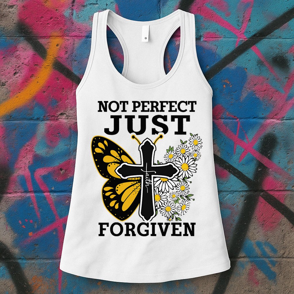 Forgiven and Funny Christian  for Jesus Lovers Womens Tank Top