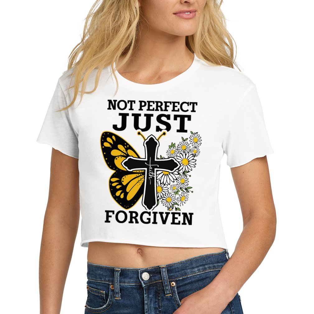 Forgiven and Funny Christian  for Jesus Lovers Crop Top