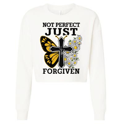 Forgiven and Funny Christian  for Jesus Lovers Cropped Pullover Crew