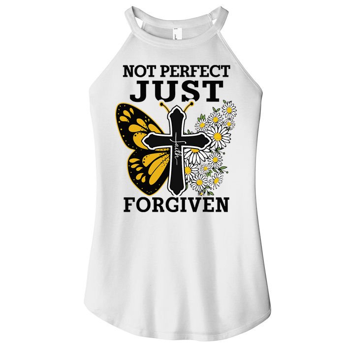 Forgiven and Funny Christian  for Jesus Lovers Women's Perfect Tri Rocker Tank
